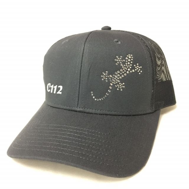 Custom rhinestone and embroidery on cap