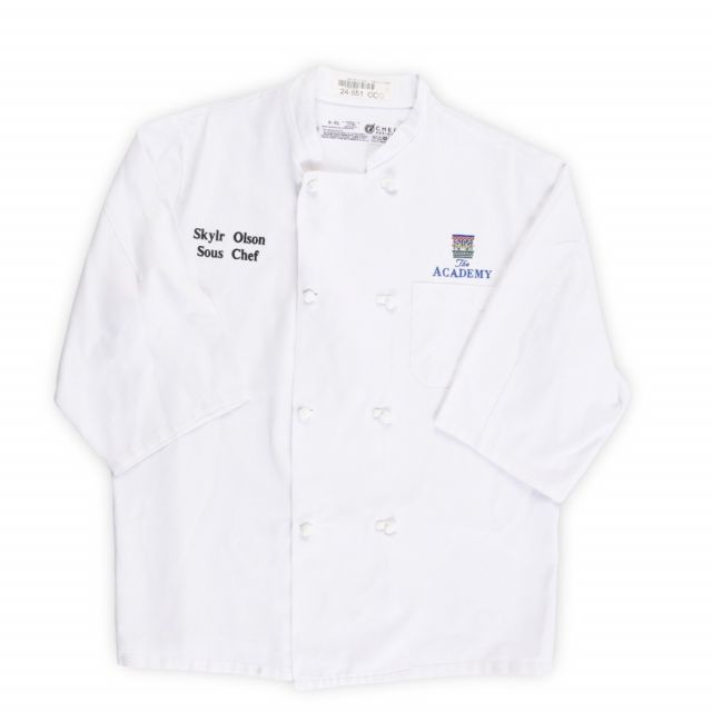 right chest personalization, left chest logo embroidery